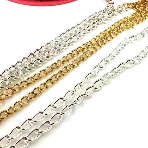 Bolso de mano con cadena de cable pesado de acero a granel grueso dorado plateado - Imagen 3 de 20