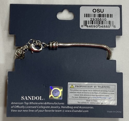 New Ohio State Buckeyes Women's Betsy 5-Charm Logo Bracelet, NCAA - Picture 5 of 5