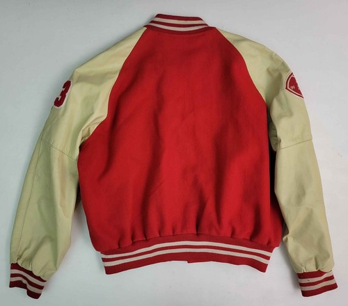 Vtg Y2K Holloway Made In USA Red White Varsity Football Letterman Jacket XXL - Picture 2 of 6