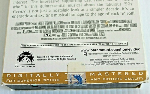 GREASE (VHS, 1998) - Picture 3 of 6