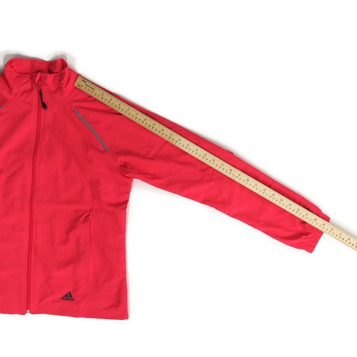 Chaqueta cortavientos mediana Adidas para mujer con cremallera completa cuello simulado ventilado salmón rosa - Imagen 11 de 11