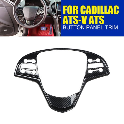 2013-19 New Carbon Fiber Steering Wheel For Cadillac ATS-V ATS Button Panel Trim - Picture 9 of 13