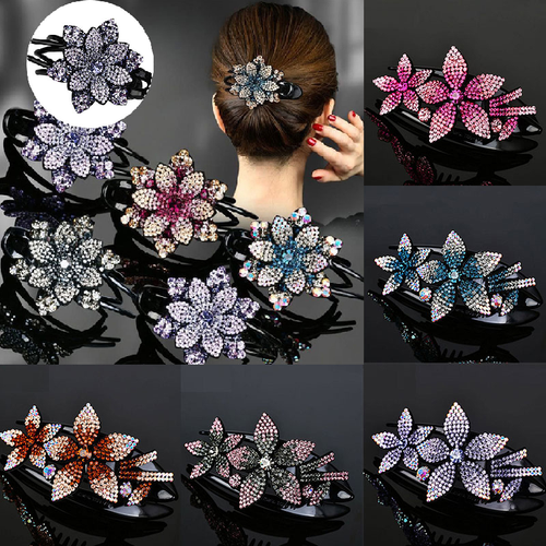 Fashion Women Rhinestone Flower Duckbill Hair Claws Hair Clip Accessories# - Picture 3 of 65