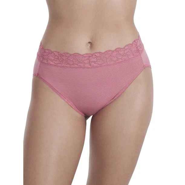 Paquete de 3 bragas Vanity Fair LACE HI~CUT 13280, surtidas rayas sólidas talla 6~7~8~9 Foto 2 de 3