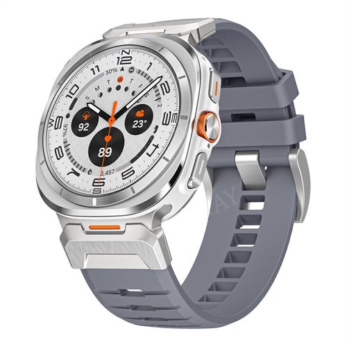 Stainless Steel+Silicone Band Strap Bracelet For Samsung Galaxy Watch Ultra 47mm - Imagen 3 de 21