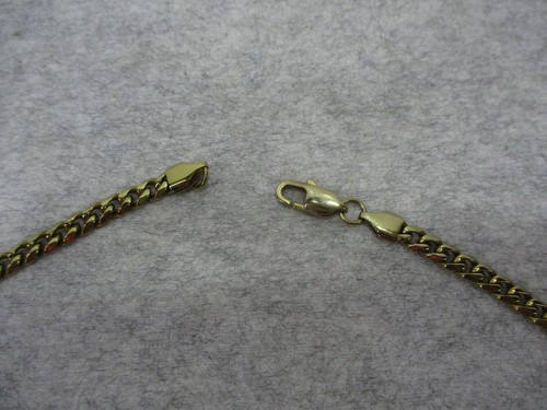 Vintage Cuban Link Yellow Gold Plated Chain Necklace 24" Long Lobster Clasp - Picture 3 of 5