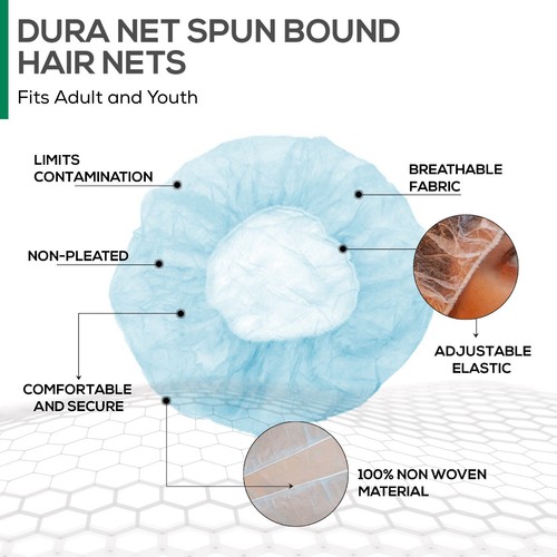 Pack of 100 Dura Net Disposable Bouffant Hair Nets, Adults & Youth - Picture 14 of 16