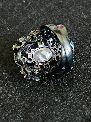 Anello Argento 925 Donna Rodiato Nero - Foto 6 di 10