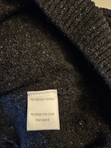 Garnet Hill 100% Recycled Cashmere Speckled Gray Turtleneck Sweater Dress XS - Picture 7 of 7