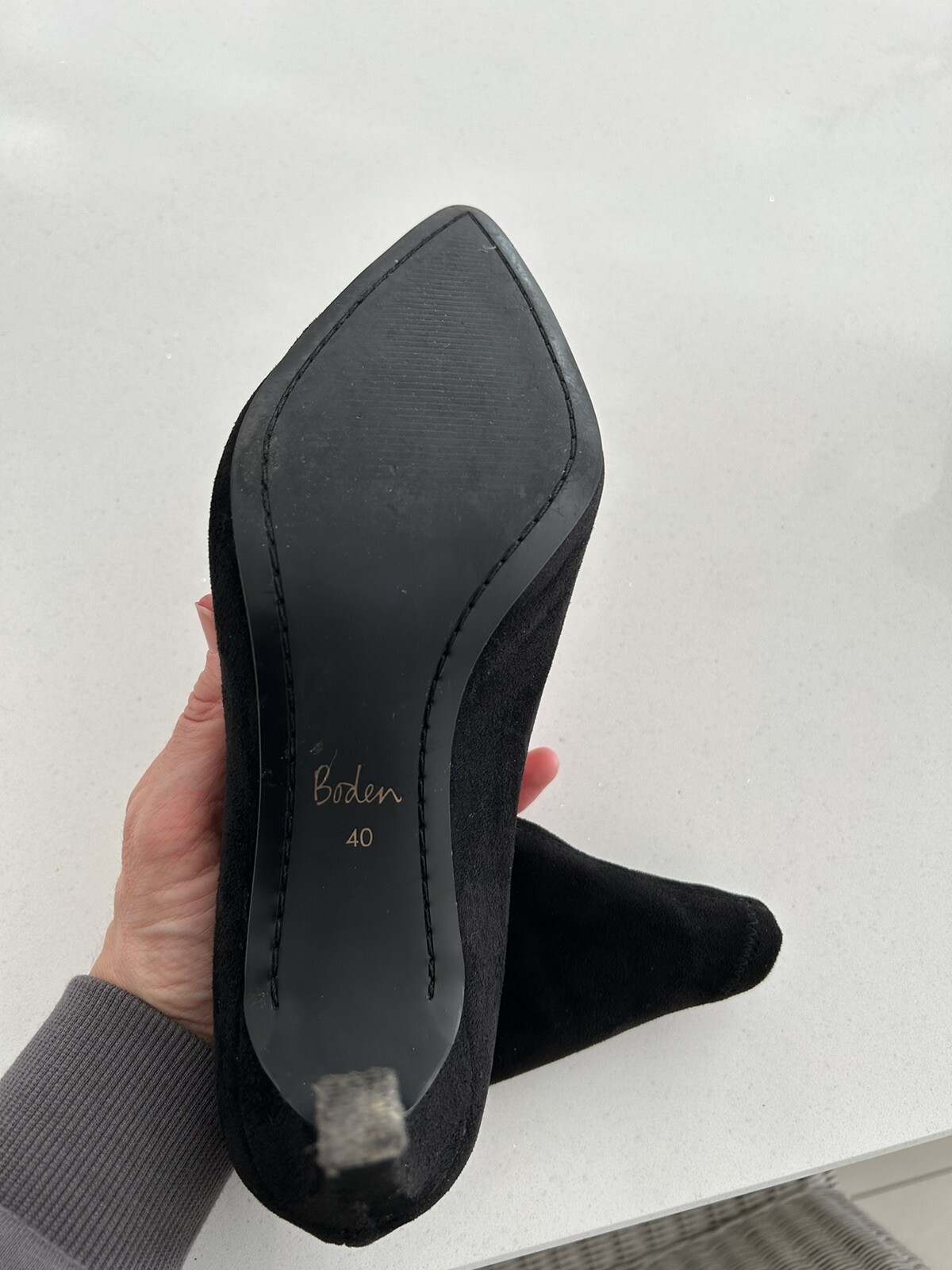 Boden Black Suede Sock Boot Size 7/40 eBay