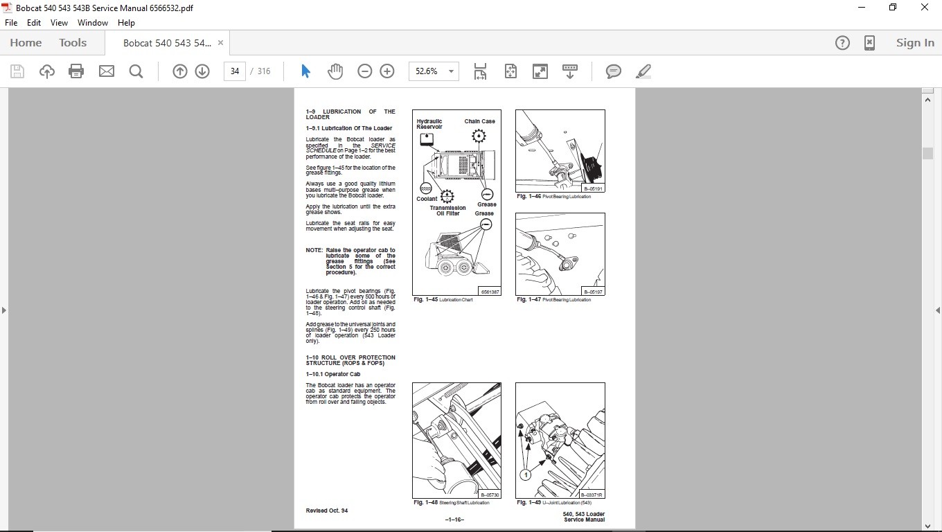 Bobcat 540 543 543b Skid Steer Service Manual Shop Repair Book Part 6566532 | eBay
