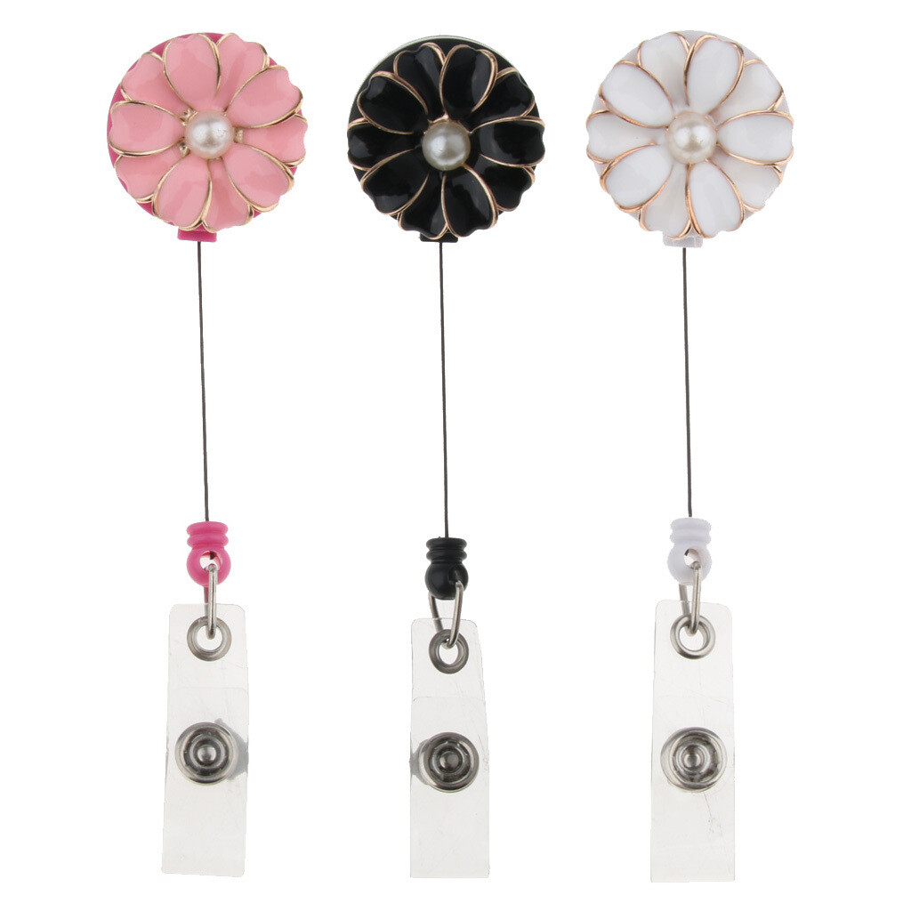 Lot de 6 porte-badges escamotables avec porte-badge rétractable et pince Lot de 6 porte-badges escamotables avec porte-badge rétractable et pince