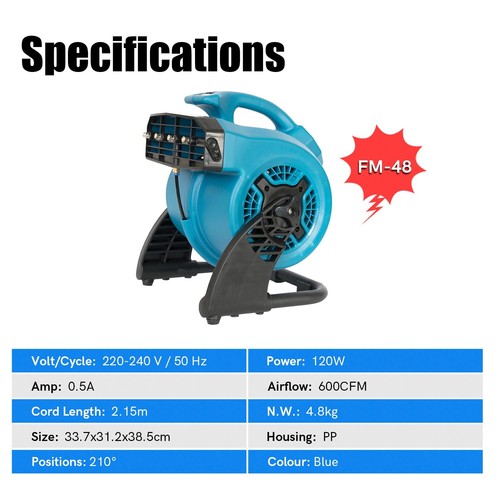 Ventilador de niebla portátil XPOWER Msiting Fan circulación de aire soplador de pulverización exterior - Imagen 26 de 96