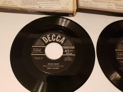 1949 BING CROSBY -STARDUST -Sentimental Songs Music -3 x 45 Vinyl Record Box Set - Imagen 11 de 20
