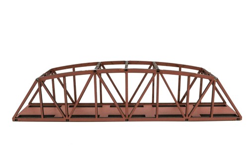 WWS Single Track N-Gauge Red MDF Railway Camelback Bridge 200mm - Picture 3 of 7