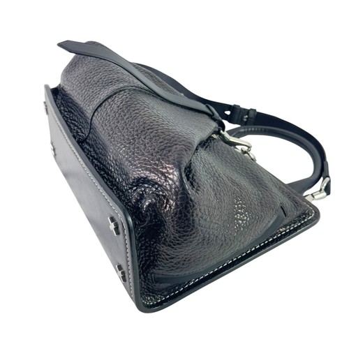 ALEXANDER WANG Pebbled Black Leather Opanca Fold Up Satchel Shoulder Bag - Picture 4 of 15