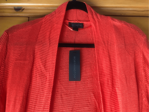 New Worthington Cardigan Women Open Front Size Large - Picture 3 of 11