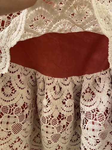 Zara Girls Exquisite Lace Overlay Crochet Dress Rust Lined Size 4 - Picture 6 of 7