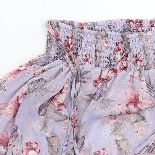 New Look Womens Purple Floral Polyester Blend Blouse Size 12 - Picture 4 of 12