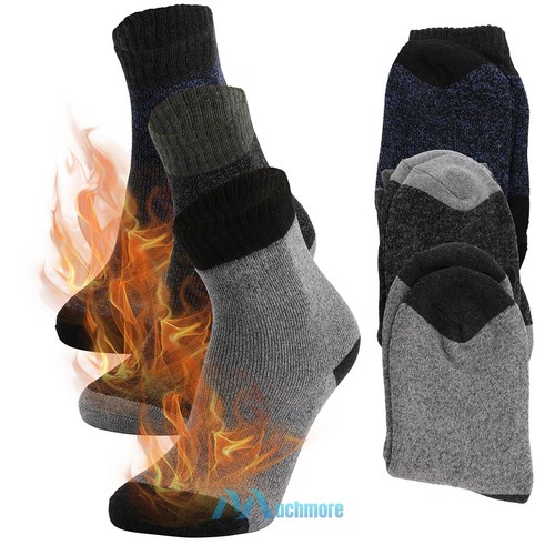 3 Pairs Mens Winter Heavy Duty Warm Thermal Crew Work Boots Socks Size US 9-13
