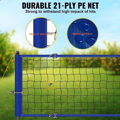 Outdoor Portable Volleyball Net System Adjustable Height Poles Carry Bag - Picture 3 of 12