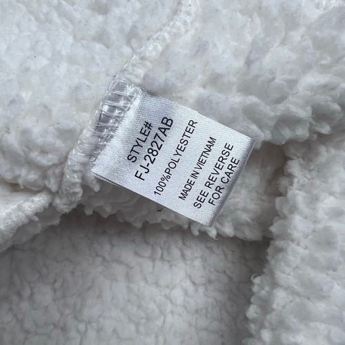 Zenana Damen Sherpa Fleecejacke weiß durchgehender Reißverschluss Größe L - Bild 6 von 6