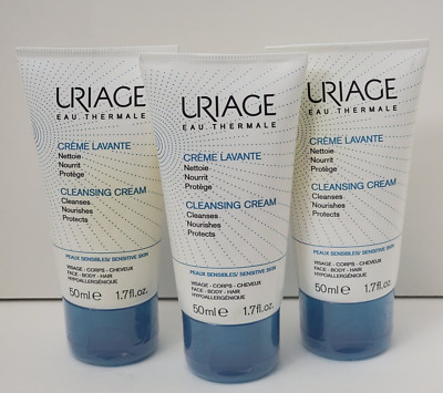 3 pk URIAGE EAU THERMALE CLEANSING CREAM 50ml / 1.7 fl oz SEALED