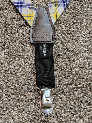 Boys Youth Medium Suspenders 26-27" length 1" width Plaid Blue Yellow White - Picture 3 of 6