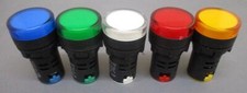 LED Indicator/Warning Lamps 22mm Hole 28mm Lens Red/Blue/White/Green/Yellow/P