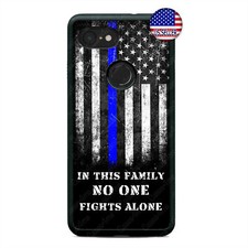Google Pixel 3 3XL 2XL American Flag Thin Blue Line Phone Case Police Case Cover