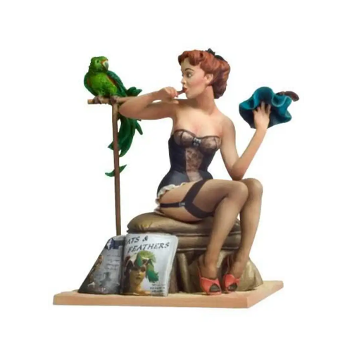 Kit Modelo Resina 1/22 80mm Hermosa Niña y Loro Pin Up Sin Pintar - Imagen 2 de 4