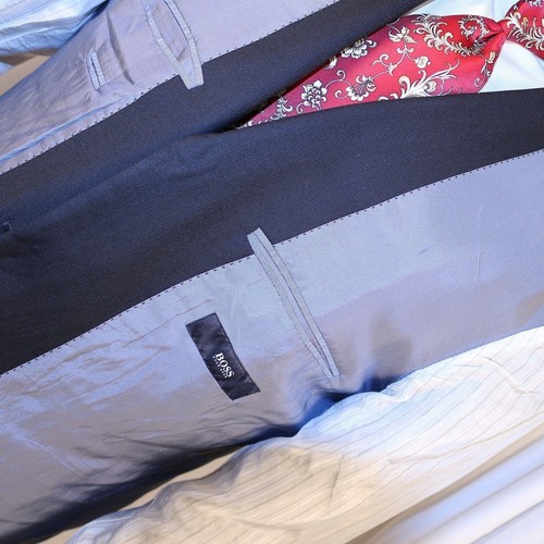 HUGO BOSS Herren Jacke Mantel schwarz feste Wolle 3 Knöpfe Größe 42 R - Bild 10 von 10