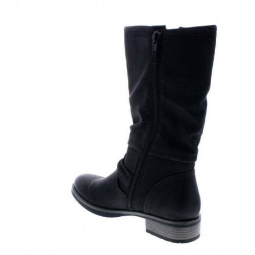 Rieker 98860 Ladies Faux Leather Warm Lined Biker Style Boots With Zip Fasten - Picture 3 of 6