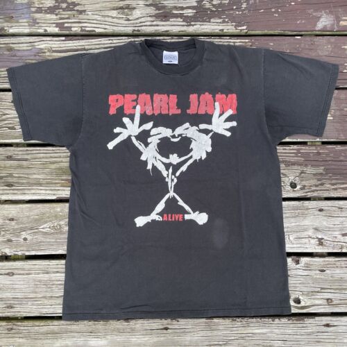 VTG 90’s  DOUBLE SIDED Pearl Jam Alive Ten Album Band   T-shirt Size XL - Picture 1 of 11