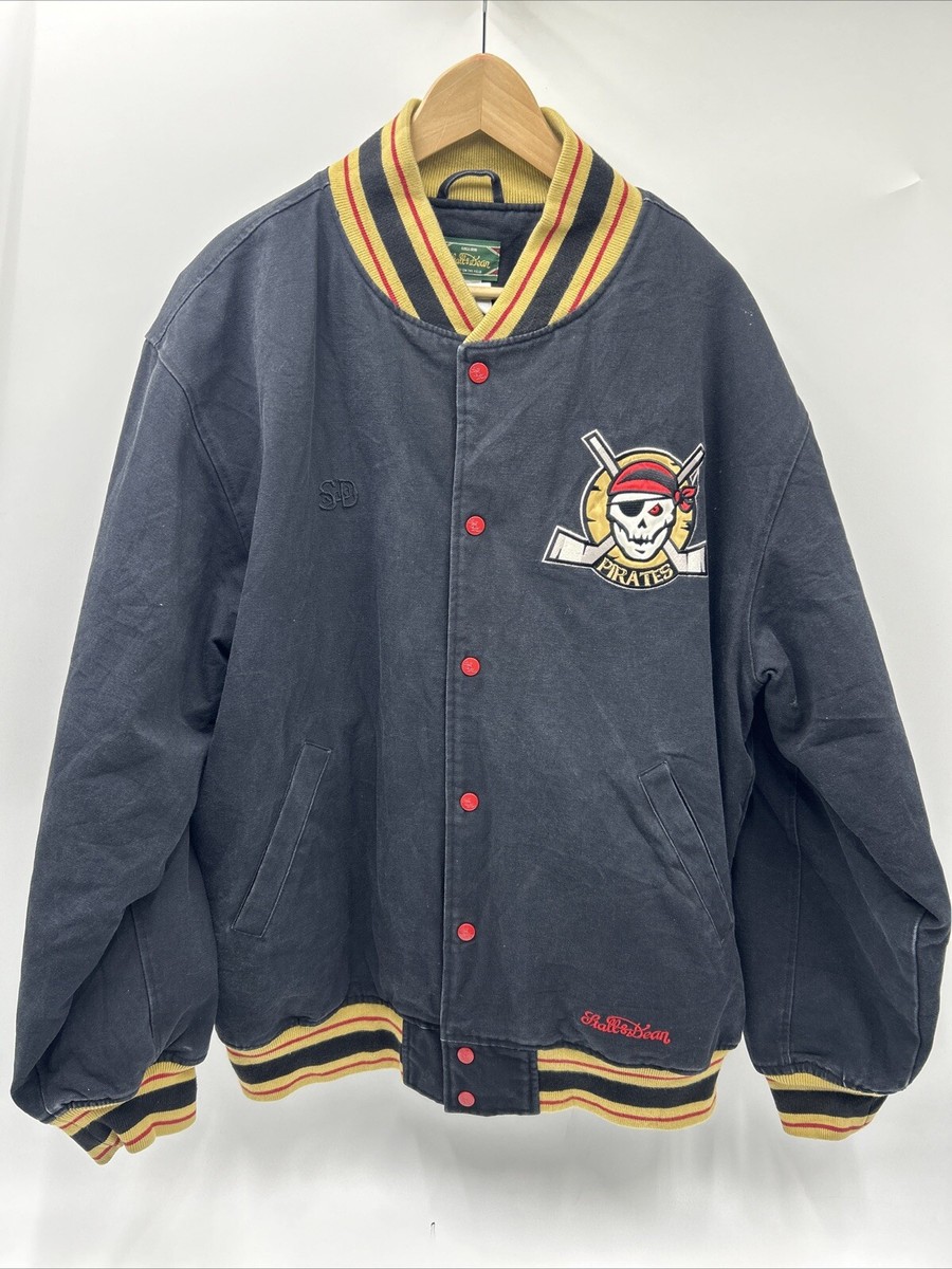 STALL & DEAN VARSITY JACKET Y2K Men's 2XL COTTON BLACK GOLD