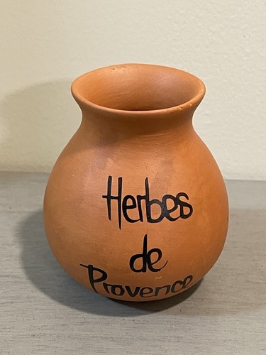 Vintage 3” Herbes De Provence Fait Main Pot Herb Stash Container