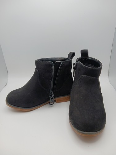 Kleinkind Mädchen Cat & Jack schwarz Kunstleder Stiefel Größe 5 Reißverschluss - Bild 2 von 5
