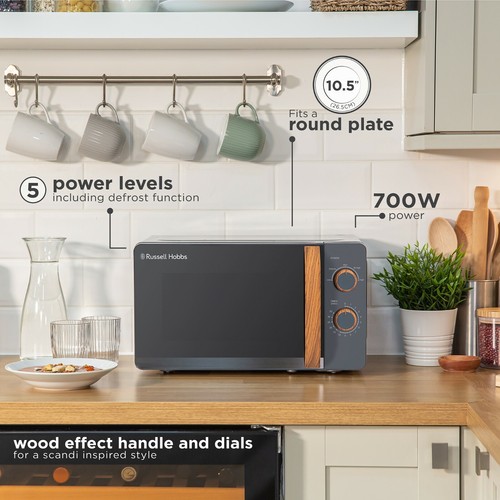 Russell Hobbs Scandi Microwave 17L Grey 700W Manual with 5 Power Levels RHMM713G - Picture 2 of 8