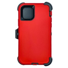 Heavy Duty Case Cover w/Clip Holster RED/BLACK For iPhone 11