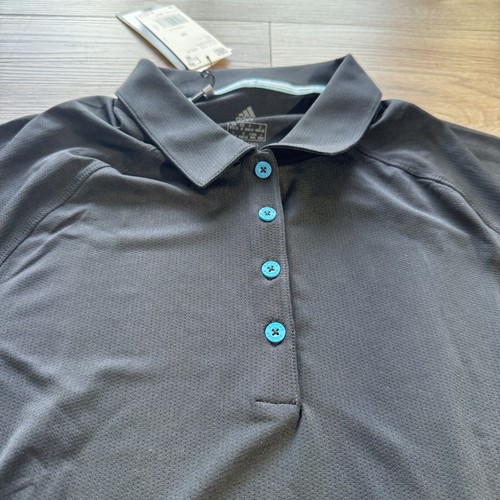 Medium M $70 adidas Golf Ultimate 365 UPF 50 Women Polo Shirt Black Teal DZ6383 - Picture 4 of 5