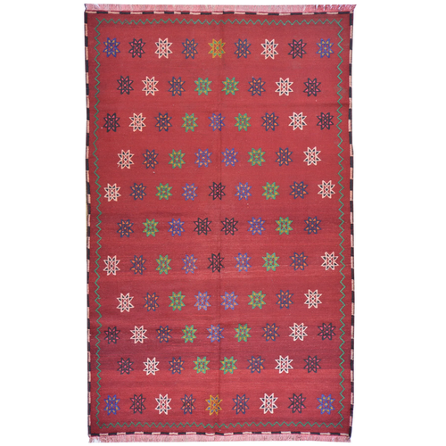 Sumak Türkischer Stamm Kelim Handgefertigter Wollteppich (Größe 4,7 x 7,4) Brral-3825 - Bild 1 von 10