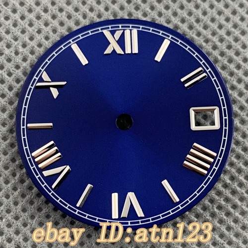 28.5mm Roman numerals black blue green white watch Dial fit NH35/NH35A movement - Picture 12 of 18