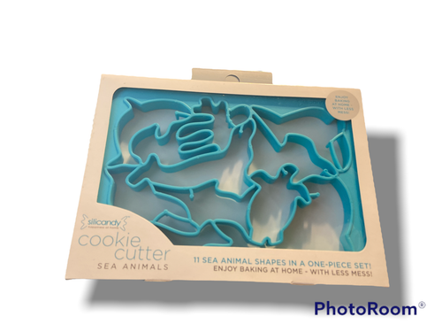 Silicandy Cookie Cutter 8x11 Multi Animal Sea Blue 11 in 1 Baking BPA free FDA  - Bild 2 von 2