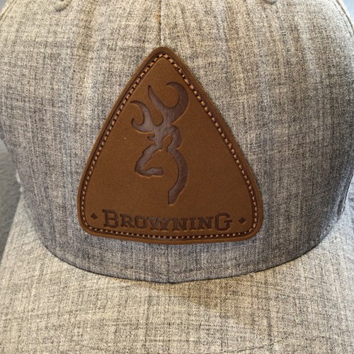 Browning Gray Baseball Cap With Leather Patch - Picture 3 of 9