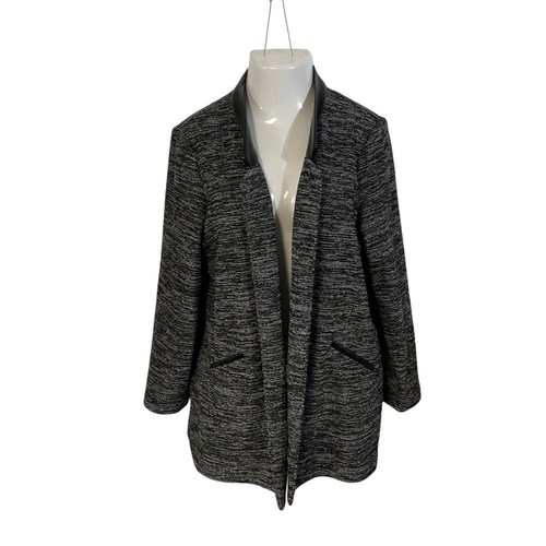 APT 9 Blazer Womens XL Gray Jacket Oversized Space Dye Knit Work Office Basic - Picture 7 of 15