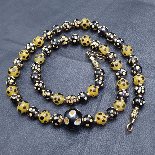 Vintage Venetian Style Skunk & Eyes Glass Beaded Necklace - Picture 17 of 19
