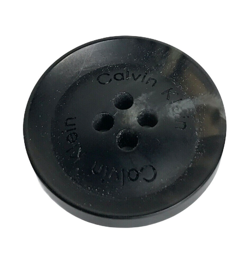 Calvin Klein Plastic Black w/ Grey swirl Color Main Replacement Button .90 Calvin Klein Plastic Black w/ Grey swirl Color Main Replacement Button .90