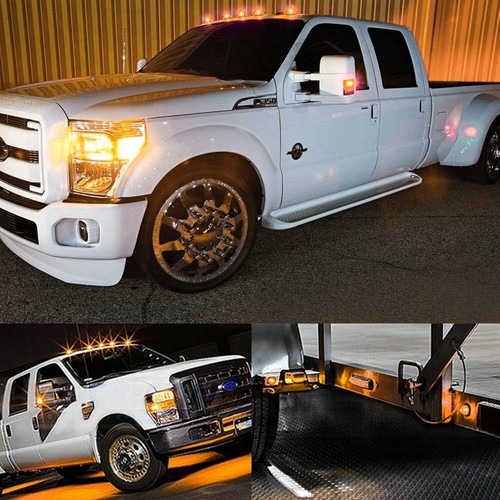 10X 3/4" 12V Marker Lights LED Truck Trailer Round Side Bullet Light Amber US - Picture 7 of 12