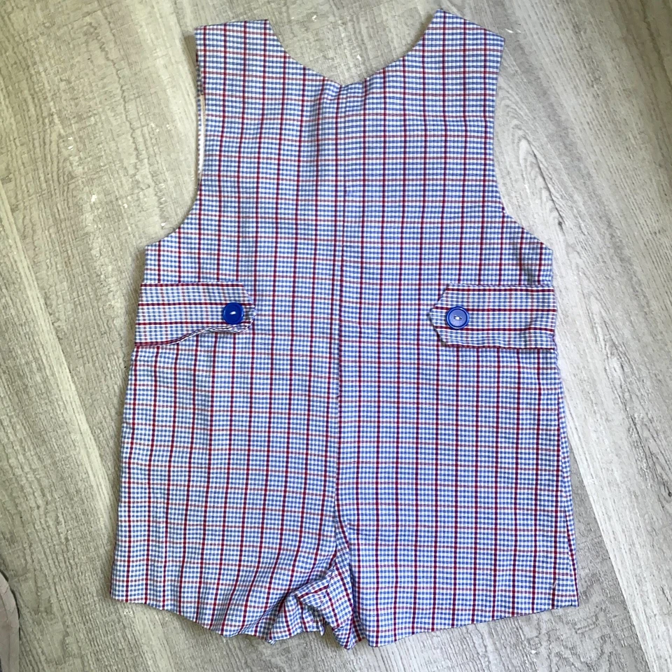 Antigo Samara Jumper Veleiro Praia Meninas 4T Meninos Unissex Gingham Vermelho Enquanto Azul - Imagem 2 de 3