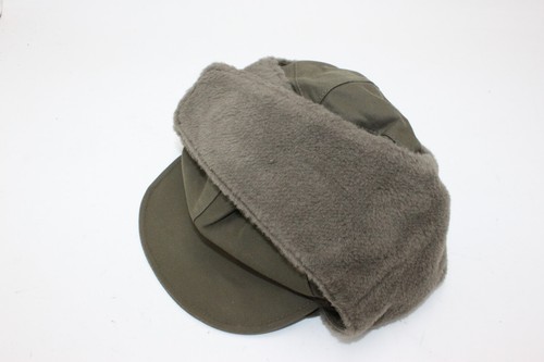 German Army Military Winter Pile Cap OD Green Hat Hunting Cap Ear Flap Large - Picture 2 of 3